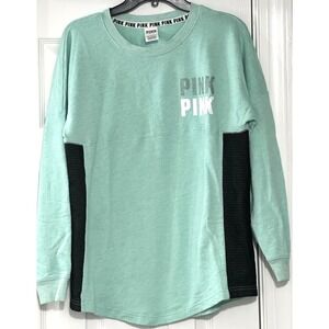 Victoria Secret Pink Shirt Top Green Black  Longsleeve Size S/P
